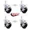 Service Caster 4 Inch Phenolic Wheel Swivel 3/8 Inch Threaded Stem Caster Set with Brake SCC SCC-TS20S414-PHR-TLB-381615-4 - alternate 1